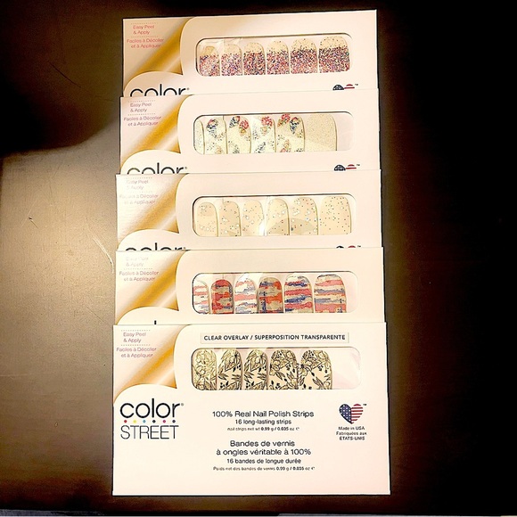 Color Street Easy Peel & Apply Nail Polish Strips NEW (Bundle of 5) - Picture 1 of 13